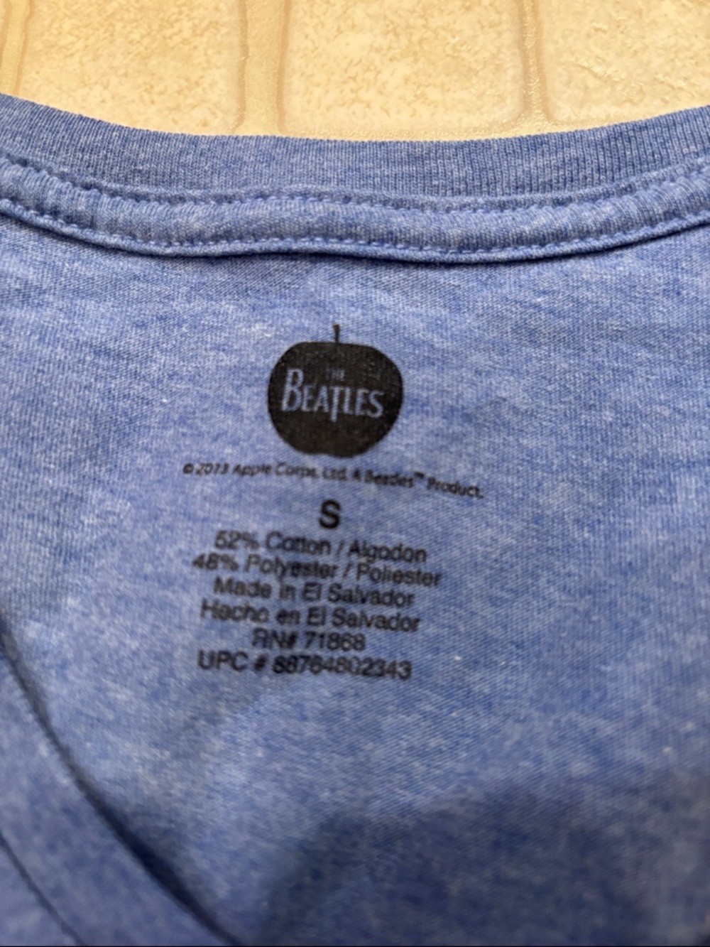 The Beatles Cut Sleeve Band Tee Size Small Blue Cotton & Polyester Blend - Picture 2 of 3